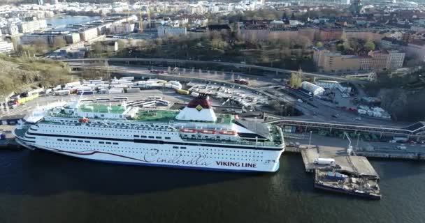 Viking Cinderella Cruise Ferry Stockholm Sweden — Vídeos de Stock