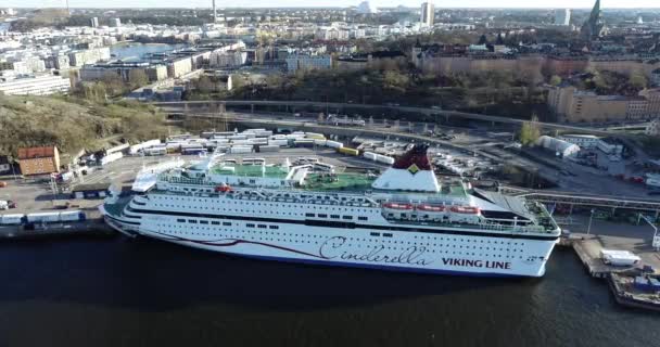 Viking Cinderella Cruise Ferry Stockholm Sweden — Stock videók