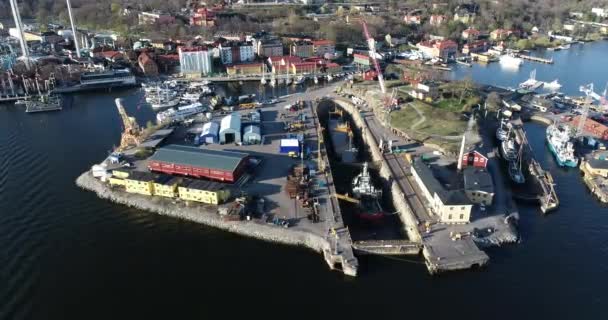 Ship Repair Dock Yard Stockholm Sweden — Video