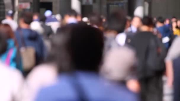 Blurry People Tokyo City Business District Rush Hour Time People — Stock video