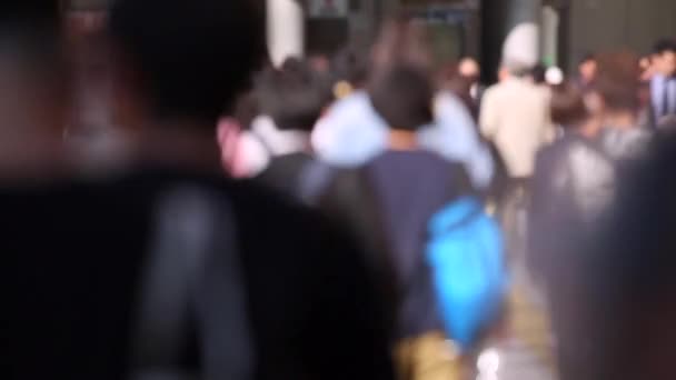 Blurry People Tokyo City Business District Rush Hour Time People — Stockvideo