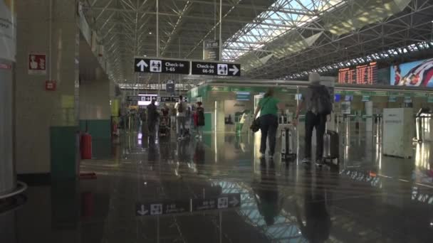 International Fiumicino Airport Italy Rome Interior People Passengers — Wideo stockowe