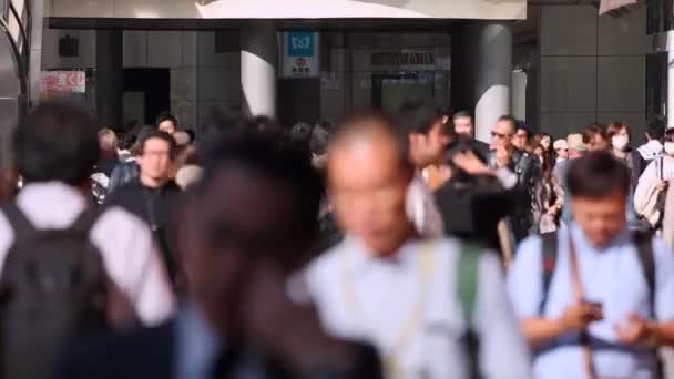 People Tokyo City Business District Rush Hour Time People Walking — Stok video