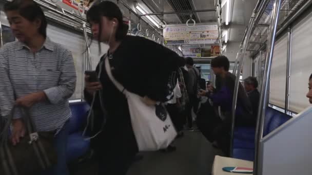 Tokyo Metro Full Underground Metro Train Rush Hour Tokyo People — 비디오