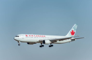NARITA - JAPAN, JANUARY 25, 2017: C-FCAF Boeing 767 Air Canada Landing in International Narita Airport, Japan.