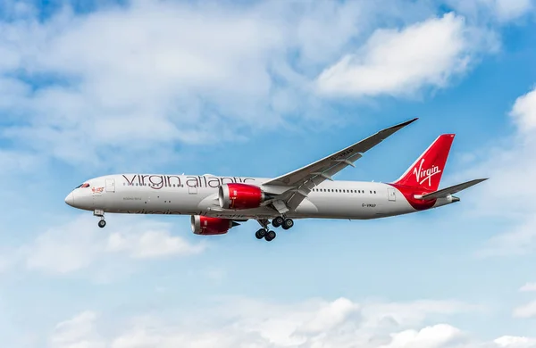 Vmap Virgin Atlantic Airways Boeing 787 Dreamliner Landing London Heathrow — Stock Photo, Image