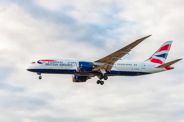 Zbjc British Airways Boeing 787 Dreamliner Landing London Heathrow International — Stock Photo, Image