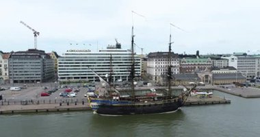 Eski İsveç yelkenli gemisi Gotheborg Helsinki, Finlandiya 'da.