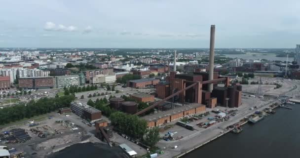 Hanasaari Power Plant Ist Ein Kohlekraftwerk Sornainen Helsinki Finnland Sein — Stockvideo