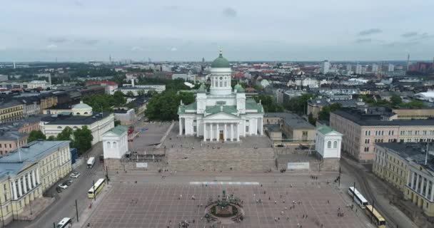 Plaza Catedral Helsinki Uno Los Lugares Turísticos Más Famosos Helsinki — Vídeo de stock