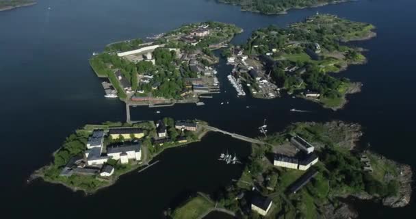 Suomenlinna Island Helsinkách Finsko Drone Point View — Stock video