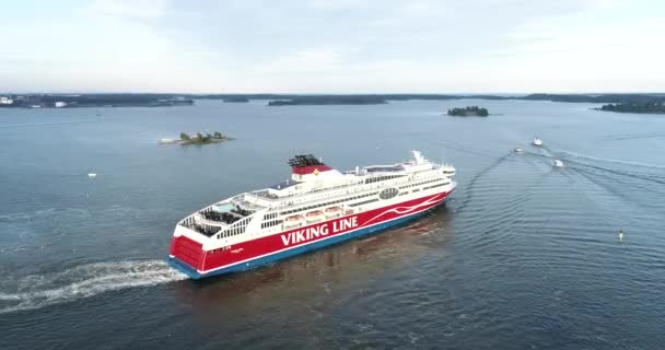 Viking Line Xprs Ferry Ship Helsinki Tallinn Estonia Drone Point — Video Stock
