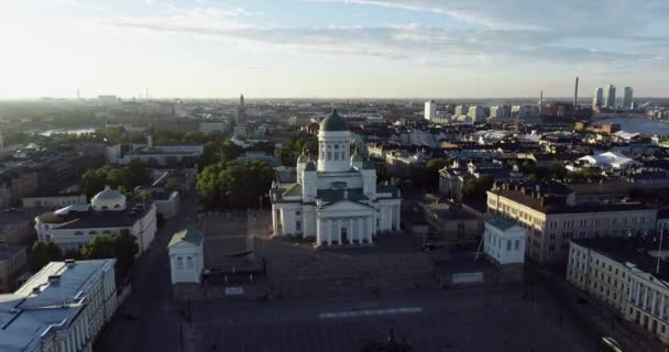Helsinki Cityscape Finland Helsinki Cathedral Old Town South Harbor Background — Stock video