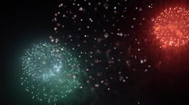 Fireworks in Night Sky. Colorful Background. Show in the sky