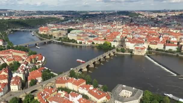 Prague Old Town Czech Republic Famous Sightseeing Places Background Charles — Video Stock