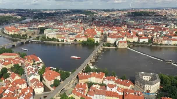 Prague Old Town Czech Republic Famous Sightseeing Places Background Charles — 비디오