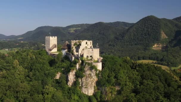 Замок Сельє Англ Celje Castle Руїни Замку Місті Сельє Словенія — стокове відео
