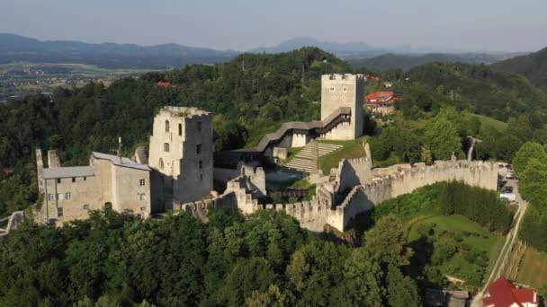 Celje Castle Castle Ruin Celje Slovenia Formerly Seat Counts Celje — Vídeo de Stock