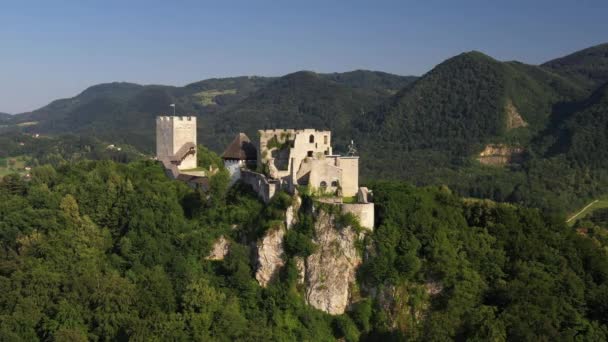 Castillo Celje Una Ruina Del Castillo Celje Eslovenia Antigua Sede — Vídeos de Stock