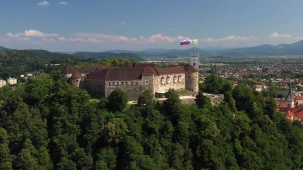 Castillo Liubliana Casco Antiguo Eslovenia Liubliana Ciudad Más Grande Conocida — Vídeos de Stock