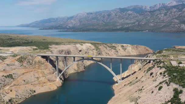 Maslenica Bridge Most Croatia Maslenica Bridge Deck Arch Bridge Carrying — Stockvideo