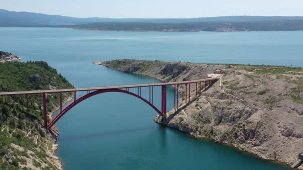 Maslenica Bridge Most Croatia Maslenica Bridge Deck Arch Bridge Carrying — Vídeo de stock