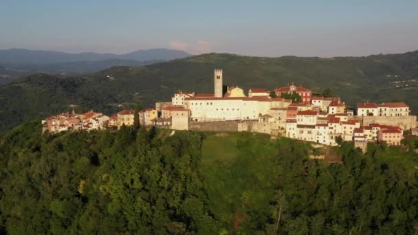 Wioska Motovun Chorwacji Jest Wieś Gmina Środkowej Istrii Chorwacja Starożytności — Wideo stockowe