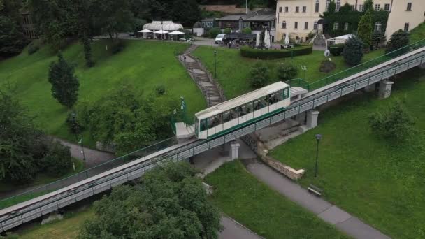Old Funicular Prague Old Town Czech Republic Sightseeing Place Very — Vídeo de stock