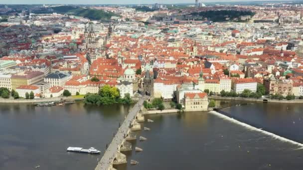 Prague Old Town Czech Republic Famous Sightseeing Places Background Charles — Wideo stockowe