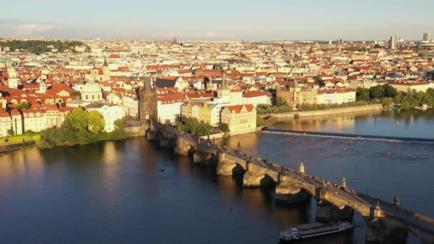 Kota Tua Praha Republik Ceko Dengan Tempat Berwisata Terkenal Latar — Stok Video