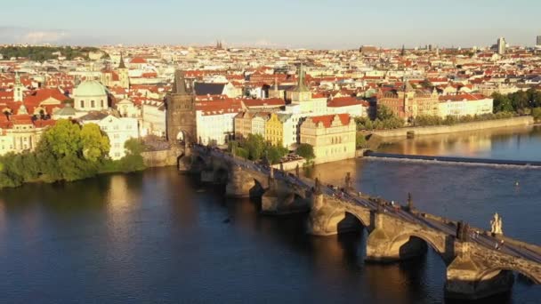 Prague Old Town Czech Republic Famous Sightseeing Places Background Charles — 图库视频影像