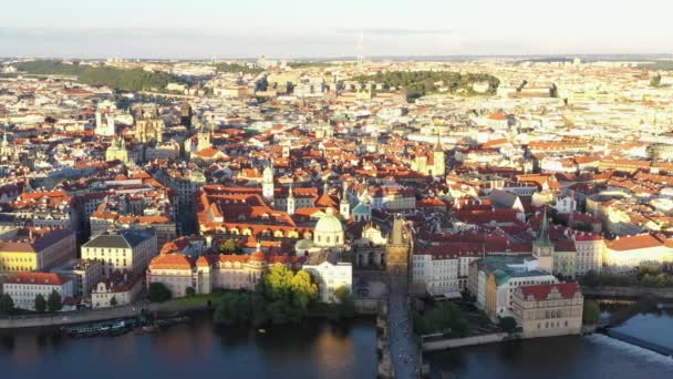 Prague Old Town Czech Republic Famous Sightseeing Places Background Charles — Stock Video