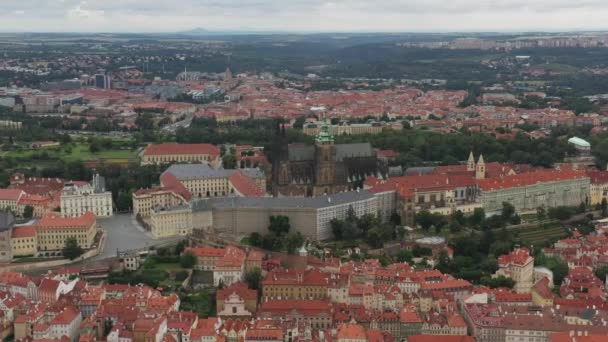 Prague Old Town Vitus Cathedral Prague Castle Complex Buildings Revealing — Video