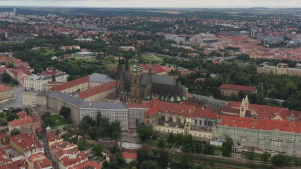 Cidade Velha Praga Com Catedral São Vito Complexo Castelos Praga — Vídeo de Stock