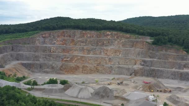 Stone Quarry Croatia Europe Aerial View Opencast Mining Quarry Lots — Wideo stockowe