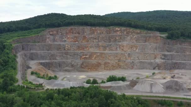 Stone Quarry Croatia Europe Aerial View Opencast Mining Quarry Lots — Vídeos de Stock