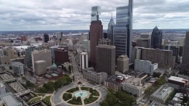 Vue Imprenable Sur Magnifique Paysage Urbain Philadelphie Avec Gratte Ciel — Video