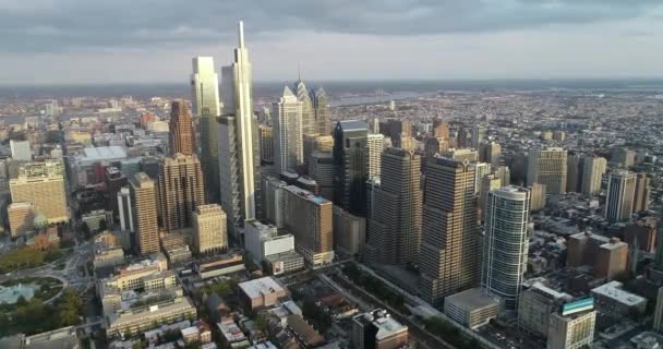 Philadelphia Cityscape Skyscrapers Background Sunny Day — Video Stock