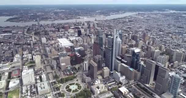 Philadelphia Cityscape Business District River Background Quality — Stock video