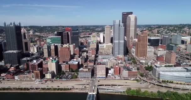 Pittsburgh Cityscape Pensilvânia Cidade Famosa Por Causa Das Pontes Arranha — Vídeo de Stock