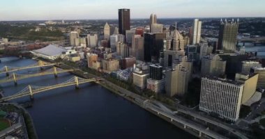Pittsburgh Cityscape, Pennsylvania. Daytime with business district and river in background