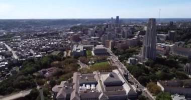 Cityscape of Pittsburgh, Pennsylvania, United States. Carnegie Museum of Natural History, Cathedral of Learning and Hillman Library in Background