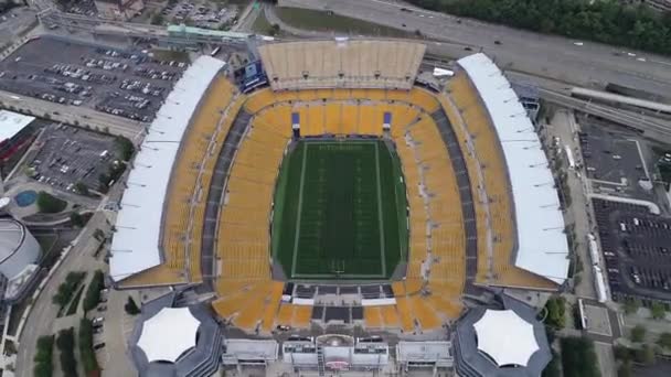 Aerial View Football Stadium Pittsburgh Pennsylvania — Stock Video