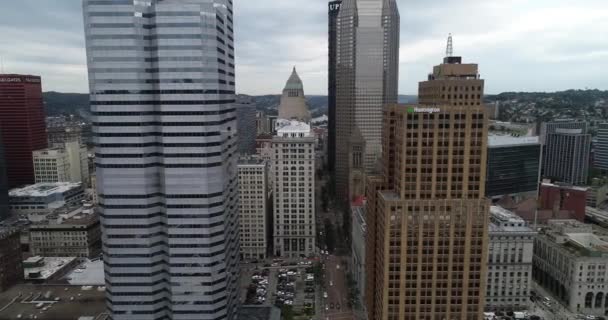 Pittsburgh Pennsylvania Nın Hava Manzarası Arka Planda Bölgesi Olan Gündüz — Stok video