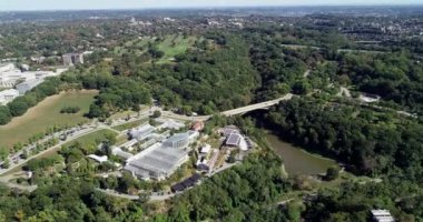 Schenley Park in Pittsburgh, Pennsylvania, United States. Phipps Conservatory and Botanical Gardens in Background