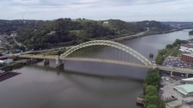 West End Bridge in Pittsburgh, Pennsylvania. Ohio River in Background