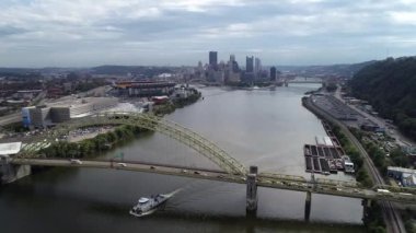 West End Bridge in Pittsburgh, Pennsylvania. Ohio River in Background