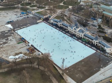 Outdoor Ice Skating Arena in Budapest, Hungary