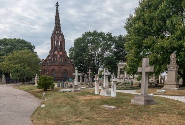 Baltimore, Maryland - October 04, 2019: The grave of Junius Brutus Booth, the father of John Wilkes Booth at Green Mount Cemetery in Baltimore, MD. The son rests in the same plot.