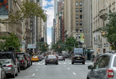 Manhattan, NYC - October 06, 2019: Traffic in Manhattan, NYC.